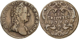 Habsburg
Maria Theresia 1740-1780 Kreuzer 1760, P-Prag und Kreuzer 1760 Wien Eypeltauer 169, 163 2 Stück. Sehr schön