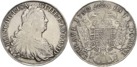 Habsburg
Franz I. 1745-1765 Taler 1750, HA-Hall Überprägung Voglhuber 289 Davenport 1155 Eypeltauer 626 M.-T. 979 Selten. Sehr schön-vorzüglich