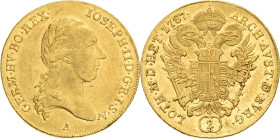 Habsburg
Josef II. 1764-1790 Doppeldukat 1787, A-Wien Jaeger 23 Friedberg 437 GOLD. 6.93 g. Sehr schön-vorzüglich