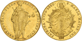 Kaiserreich Österreich
Ferdinand I. 1835-1848 Dukat 1842, Kremnitz Für Ungarn Jaeger 253 Schlumberger 20 Huszar 2075 Friedberg 222 GOLD. 3.48 g. Vorz...