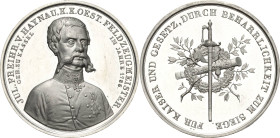 Kaiserreich Österreich
Franz Joseph I. 1848-1916 Zinnmedaille o.J. (1848) (unsigniert, Drentwett) Julius Jacob von Haynau. Brustbild halb rechts / Ko...
