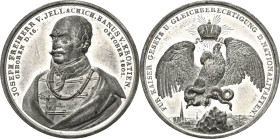 Kaiserreich Österreich
Franz Joseph I. 1848-1916 Zinnmedaille o.J. (1848) (unsigniert, Rabausch) Freiherr von Jellacic Banus von Kroatien. Brustbild ...
