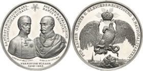 Kaiserreich Österreich
Franz Joseph I. 1848-1916 Zinnmedaille 1849 (Rabausch) Fürst Windischgrätz und Freiherr von Jellacic bei der Befriedung Ungarn...