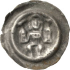 Arnstein, Grafschaft
Albrecht I. 1199-1241 oder Walter IV. 1241-1272 Brakteat. Auf Bogen sitzender Graf hält jeweils einen Turm mit aufgesetzten Voge...