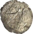 Erfurt - Münzstätte des Erzbistums Mainz
Heinrich von Harburg 1142-1153 Brakteat Variante mit Ringel unter Buch. Brustbild des Hl. Martin mit Krummst...