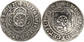 Hessen
Ludwig I., der Friedfertige 1413-1458 Kronengroschen o.J. (ab 1436), Kassel Mit Erfurter Rv-Gegenstempel (Rad) Schütz 268/42 Krusy E 3,2 Hoffm...