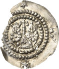 Hohnstein, Grafschaft
Heinrich IV. 1309-1356 und Dietrich V. 1309-1329 Brakteat, Ellrich Im doppelten Kugelkreis sitzendes Dynastenpaar, fast nur dur...