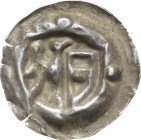 Kelbra - Gräflich Beichlingische Münzstätte
Anonym Hohlpfennig Links halber Adler mit Kopf nach rechts, rechts halber Schild mit Querbalken Slg. Bonh...