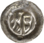 Kelbra - Gräflich Beichlingische Münzstätte
Anonym Hohlpfennig Links halber Adler mit Kopf nach rechts, rechts halber Schild mit Querbalken Slg. Bonh...