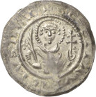 Magdeburg, Erzbistum
Wichmann von Seeburg 1152-1192 Brakteat. Hüftbild des Hl. Moritz von vorn mit Palmenzweig und Patriarchenkreuz, SC S MAVRICIVS D...