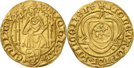 Mainz, Erzbistum
Johann II. von Nassau 1397-1419 Goldgulden o.J. Bingen Thronender Erzbischof, IohI AREP MAGV / Mainzer Wappenschild im Dreipass, MON...