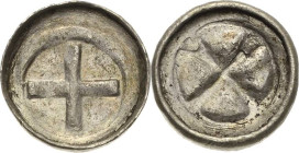 Naumburg, Bistum
Anonym Hochrandpfennig Kreuz / Kreuz in den Winkeln Winkel und Linie Mehl 13 CNP 867 a Dannenberg 1337 Kilger 5.1.4 B. Sal D 4:1/2 L...