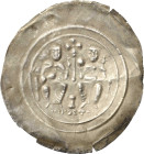 Nordhausen - Reichsmünzstätte
Friedrich I. oder Heinrich VI. 1190-1200 Brakteat Zwischen 2 länglichen Kuppeltürmen thronendes Kaiserpaar. Die linke F...