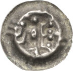 Nordhausen - Städtische Münzstätte
 Brakteat. o.J. (14/15. Jhd.) Liegende Krone neben Adlerhälfte, NORT P.-K. 706 Leschhorn 4322 0.37 g. Sehr schön-v...