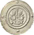 Nordhausen - Unter Pfandbesitz der Landgrafen von Thüringen
 Brakteat Von vorn thronendes Kaiserpaar mit je einem Zepter, dazwischen Kreuzstab auf er...
