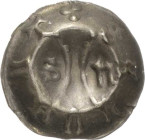 Saalfeld - Städtische Münzstätte
 Hohlpfennig (Mitte 15. Jahrhundert). Zwei Fische nebeneinander zwischen S-h, (Dreiblatt) SALVELT P.-K. 765 Slg. Bon...