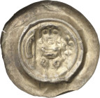 Sachsen, Haus Wettin, Brakteatenzeit
Heinrich der Erlauchte 1221-1288 Brakteat, Meißen Sitzender Markgraf hält Fahne mit herabhängendem Tuch und ein ...