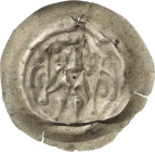Sachsen, Haus Wettin, Brakteatenzeit
Heinrich der Erlauchte 1221-1288 Brakteat. Sitzender Markgraf mit zwei Fahnen Thieme - Schwinkowski 676 Leschhor...