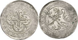 Sachsen, Haus Wettin, Groschenzeit
Markgraf Friedrich III. der Strenge 1349-1381 Breiter Groschen o.J. (1355/64), Freiberg Löwenmähne mit halbmondför...