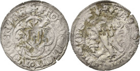 Sachsen, Haus Wettin, Groschenzeit
Kurfürst Friedrich II. von Sachsen, der Sanftmütige 1428-1464 Neuer Schockgroschen o.J. (1454/1457), Leipzig Mehne...