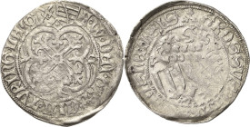 Sachsen, Haus Wettin, Groschenzeit
Kurfürst Friedrich II. mit Herzog Wilhelm (III.) 1440-1464 Doppelschildiger Schwertgroschen o.J. (1457/1464), Frei...