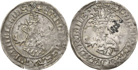 Sachsen, Haus Wettin, Groschenzeit
Kurfürst Ernst, Herzog Albrecht, Herzog Wilhelm III. 1465-1482 Horngroschen 1466, langschenkliges Kreuz-Freiberg M...