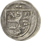 Sachsen, Haus Wettin, Groschenzeit
Kurfürst Ernst und Herzog Albrecht 1482-1485 Einseitiger Pfennig o.J. (1482-1495), Kleeblatt-Zwickau oder Schneebe...