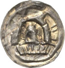 Schlesien
Boleslaw Wysoki 1163-1201 Brakteat, Strahlender Regenbogen F. u. S. 70 Gumowski 185 Frynas - Äußerst selten. Min. gedrückt, sehr schön+