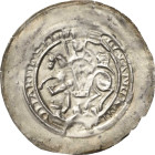 Thüringen, Landgrafschaft
Hermann I. 1190-1217 Brakteat, Eisenach oder Gotha Nach links reitender Landgraf mit Sturmhaube hält Fahne und Adler- oder ...