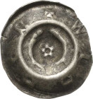 Weißensee, städtische Münzstätte
 Hohlpfennig Rosette zwischen zwei Fischen, W I S S E n P.-K. 862 Arnold (JB 15) 2.7, Abb. 16 Leschhorn - 0.42 g. Se...