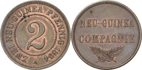 Deutsch-Neuguinea
 2 Neu-Guinea Pfennig 1894 A Jaeger 702 Kl. Kratzer, fast prägefrisch