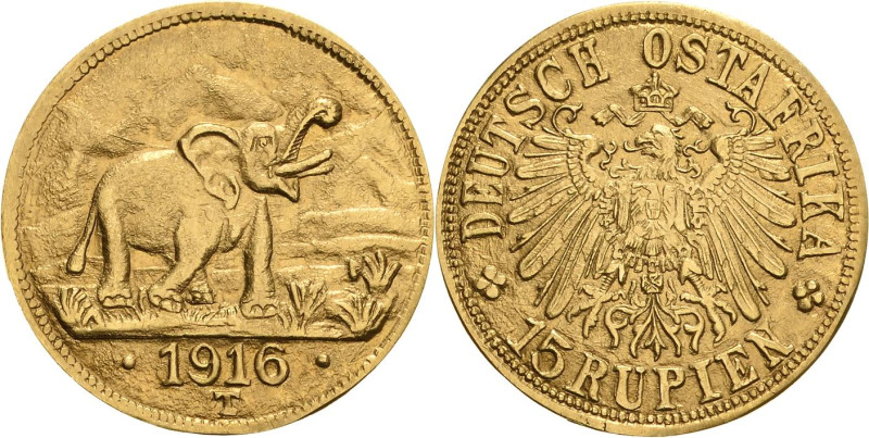 Deutsch-Ostafrika
 15 Rupien 1916, T Geprägt aus dem Gold der Sekenke Goldmine ...