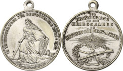 Deutsch-Südwestafrika
 Versilberte Bronzemedaille o.J. (unsigniert) Erinnerung an die Kriegsjahre in Deutsch-Süd-West-Afrika. Germania mit Schwert un...