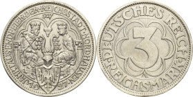 3 Reichsmark 1927 A Nordhausen Jaeger 327 Vorzüglich-prägefrisch