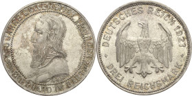 3 Reichsmark 1927 F Tübingen Jaeger 328 Fast Stempelglanz/Stempelglanz