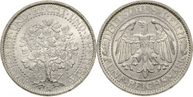 5 Reichsmark 1927 A Eichbaum Jaeger 331 Min. Randfehler, fast prägefrisch/prägefrisch