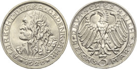 3 Reichsmark 1928 D Dürer Jaeger 332 Prägefrisch