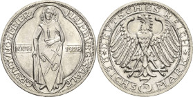 3 Reichsmark 1928 A Naumburg Jaeger 333 Vorzüglich-Stempelglanz