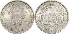 3 Reichsmark 1929 E Meißen Jaeger 338 Vorzüglich-Stempelglanz