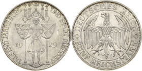 5 Reichsmark 1929 E Meißen Jaeger 339 Fast Stempelglanz