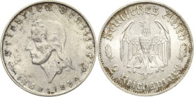 2 Reichsmark 1934 F Schiller Jaeger 358 Fast Stempelglanz