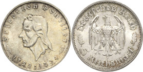 5 Reichsmark 1934 F Schiller Jaeger 359 Kl. Kratzer, vorzüglich-Stempelglanz