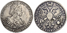 RUSSIAN EMPIRE AND FEDERATION. Peter I, 1682-1725. Rouble 1721, Kadashevsky Mint, К. 28.45 g. Bitkin 480. Diakov 1149. Dav. 1655. 3 roubles according ...