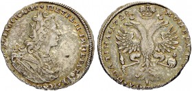 RUSSIAN EMPIRE AND FEDERATION. Peter II, 1715-1730. Poltina 1728, Kadashevsky Mint. 14.02 g. Bitkin 129 (R2). Diakov 1. 10 roubles according to Iljin....