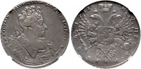 RUSSIAN EMPIRE AND FEDERATION. Anna, 1693-1740. Rouble 1732, Kadashevsky Mint. Bitkin 49. Diakov 3. Dav. 1670. 3 roubles according to Petrov. NGC XF40...