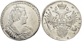RUSSIAN EMPIRE AND FEDERATION. Anna, 1693-1740. Rouble 1733, Kadashevsky Mint. 25.01 g. Bitkin 64. Diakov 16. Dav. 1671. 2 roubles according to Petrov...