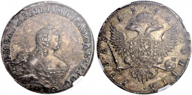 RUSSIAN EMPIRE AND FEDERATION. Elizabeth, 1709-1762. Rouble 1754, St. Petersburg Mint, IM. Bitkin 273. Dav. 1679. Nice toning. NGC AU58. Рубль 1754, С...