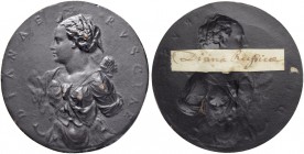 RUSSIAN EMPIRE AND FEDERATION. Elizabeth, 1709-1762. Cast iron medal n. d. One-sided iron cast c. 1823 after the wax model by Johann Carl Hedlinger. P...