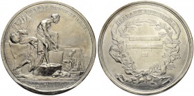 RUSSIAN EMPIRE AND FEDERATION. Catherine II, the Great, 1729-1796. Tin medal o. J. (1765). On the St. Petersburg Academy of Art. Figure of man serving...