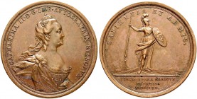 RUSSIAN EMPIRE AND FEDERATION. Catherine II, the Great, 1729-1796. Bronze medal 1770. On the Victories over Turkey. Dies by T. Ivanov. Crowned and man...